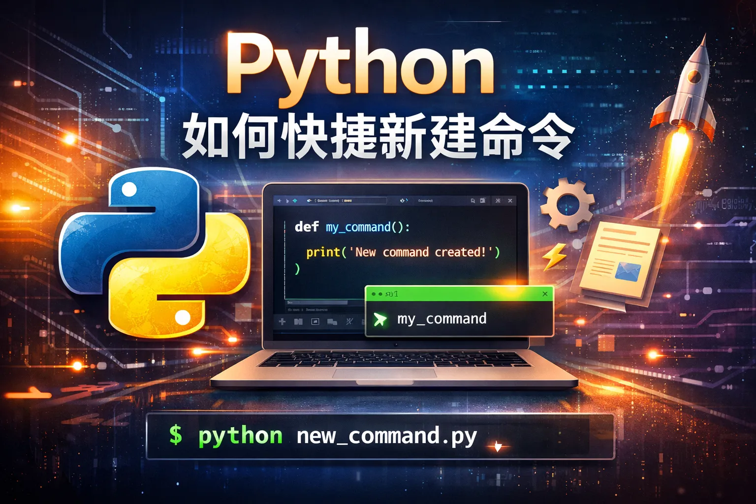 python 如何快捷新建命令