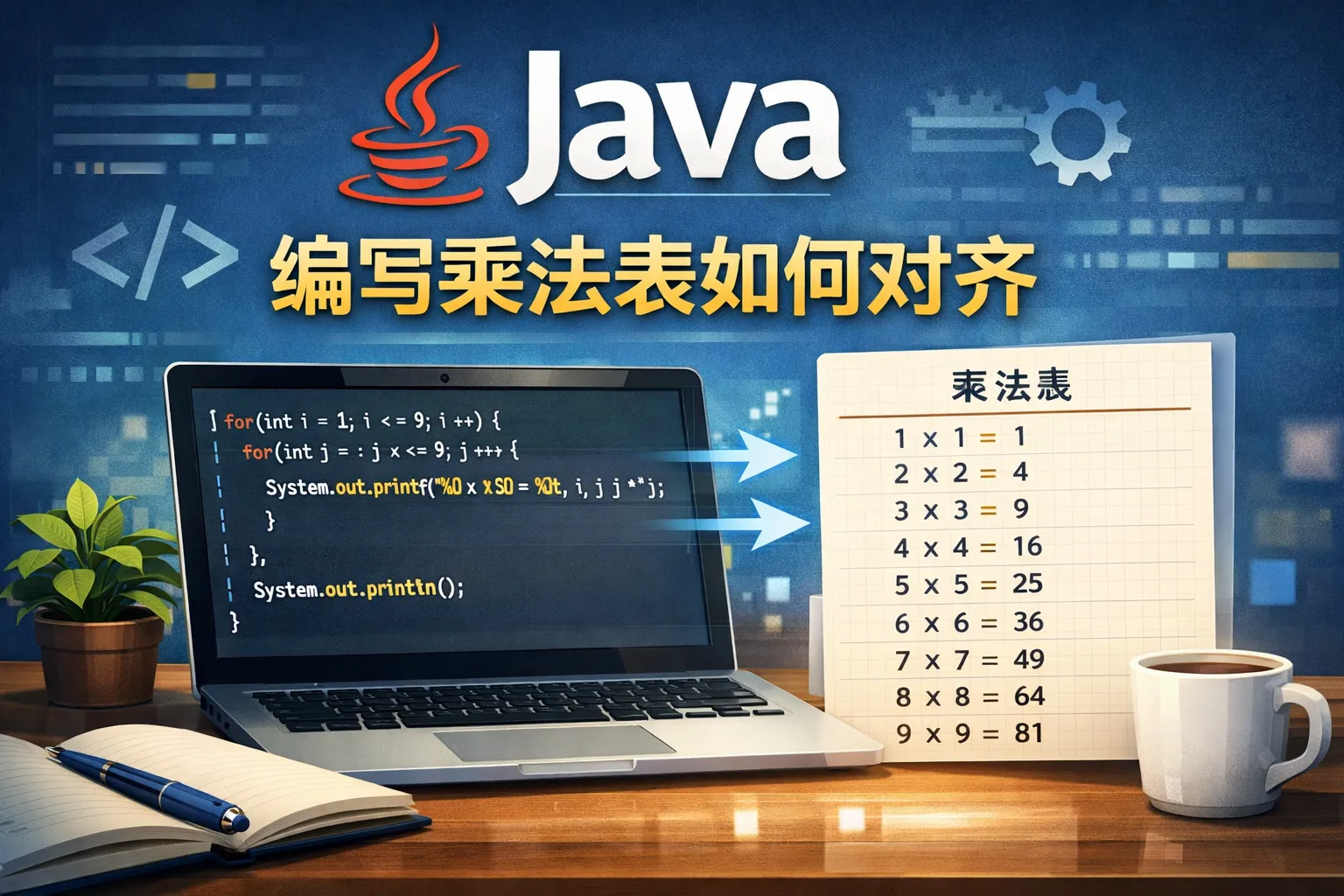 java编写乘法表如何对齐