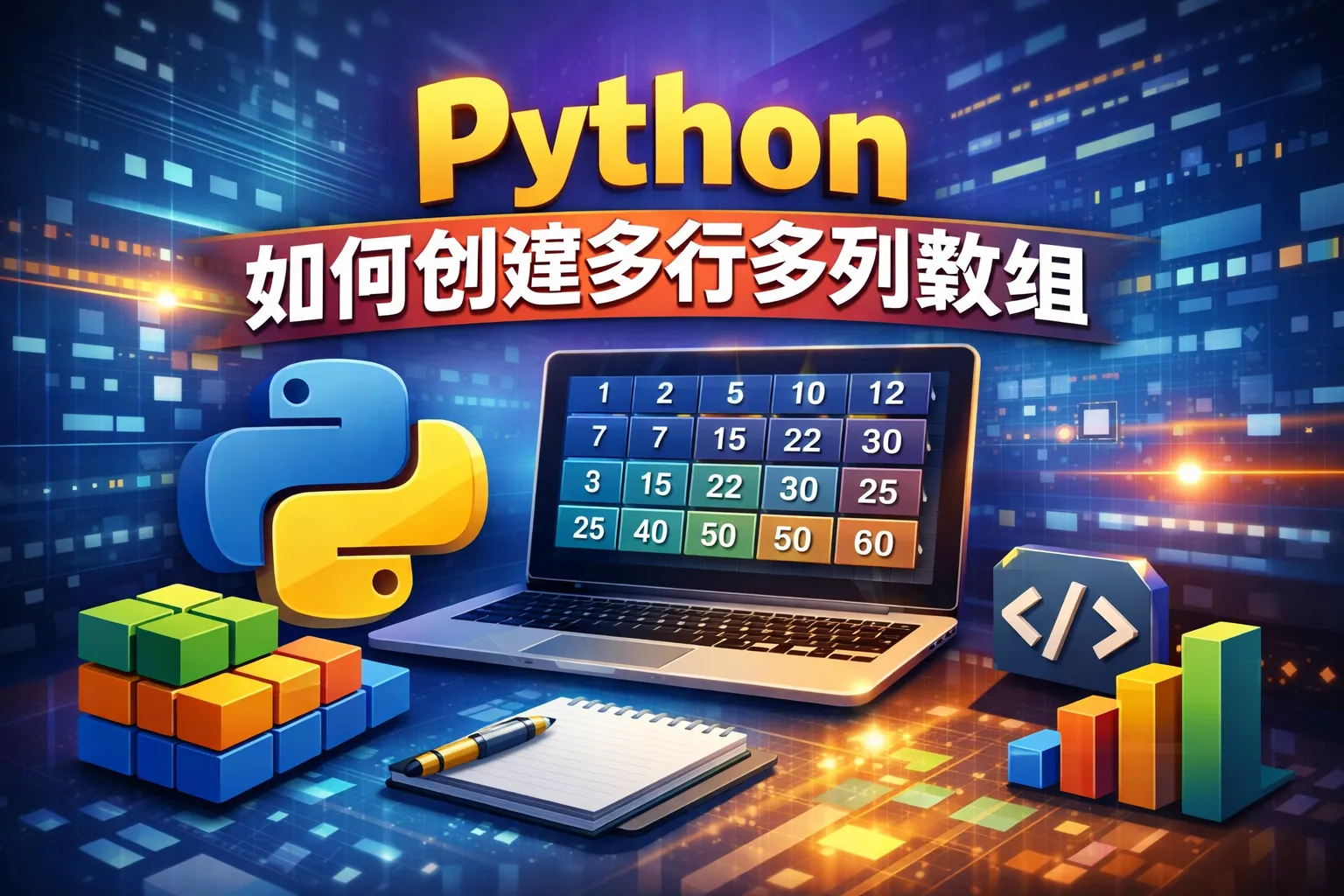 python如何创建多行多列数组