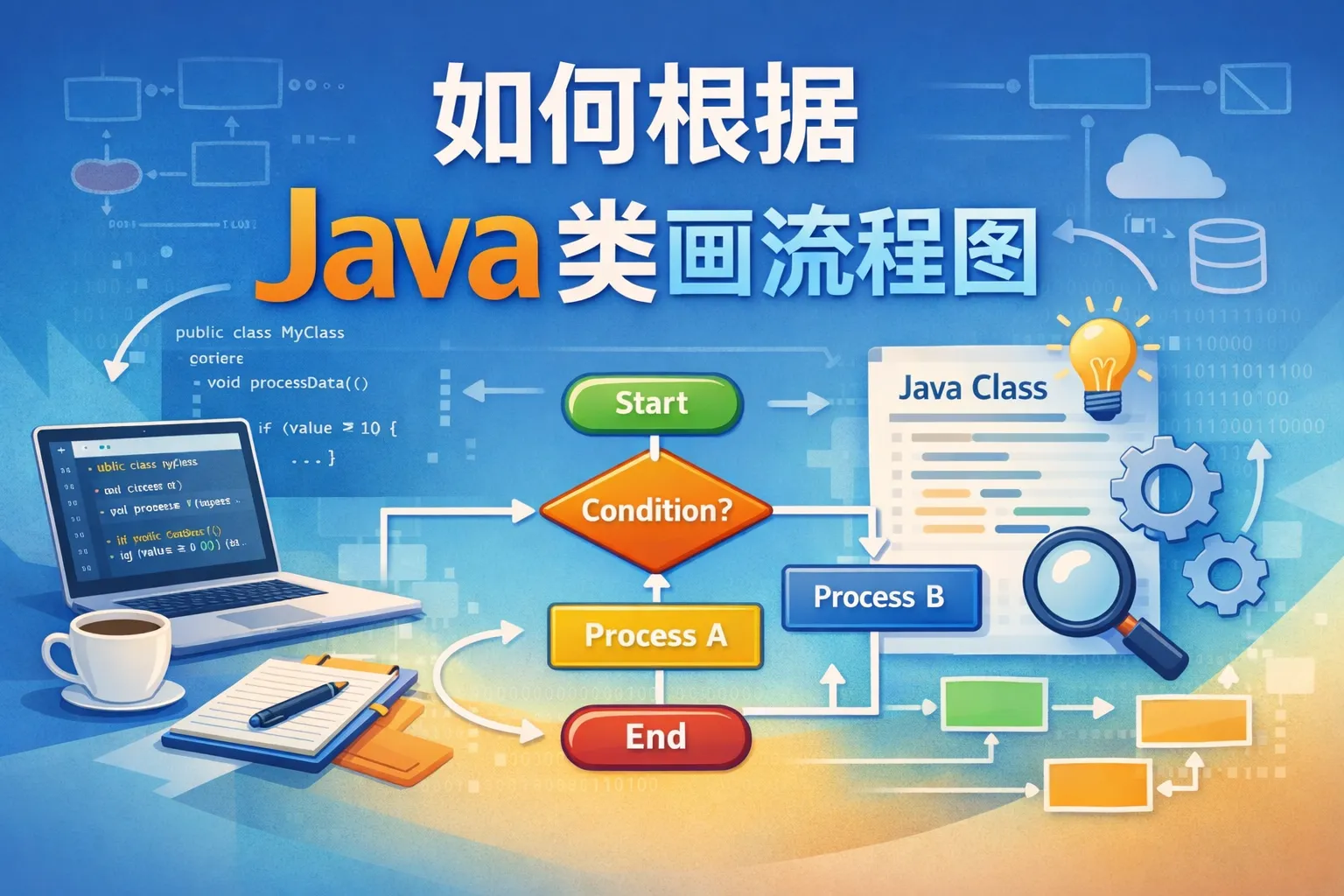 如何根据java类画流程图