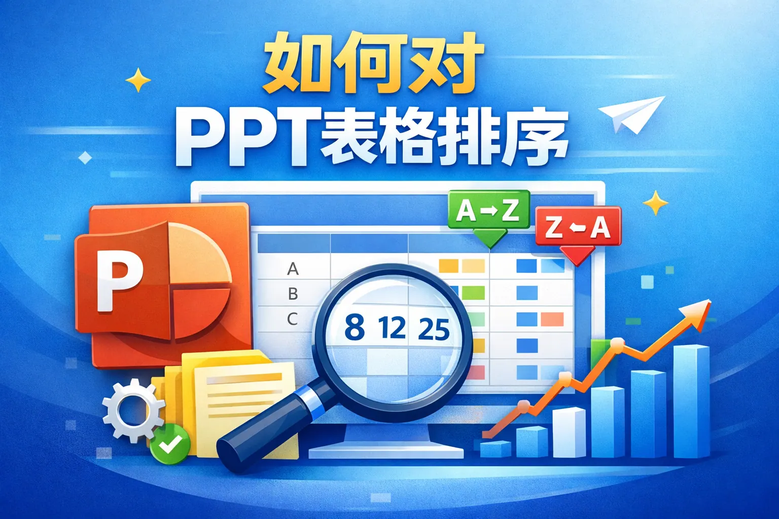 如何对ppt表格排序