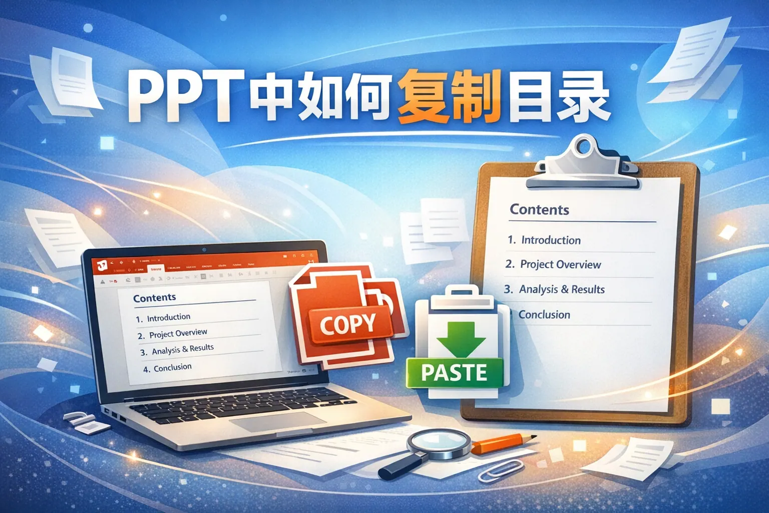 ppt中如何复制目录