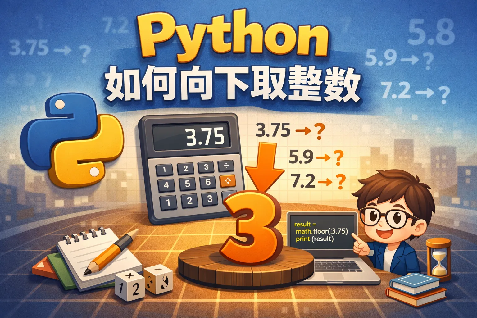 python 如何向下取整数