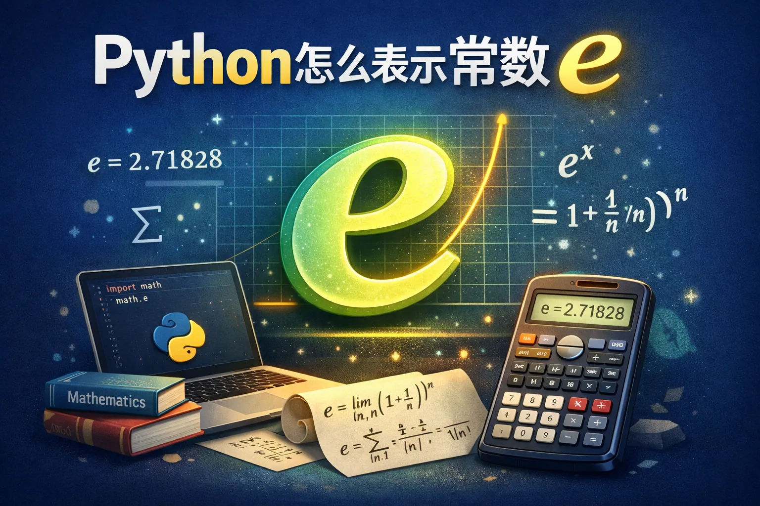 python怎么表示常数e