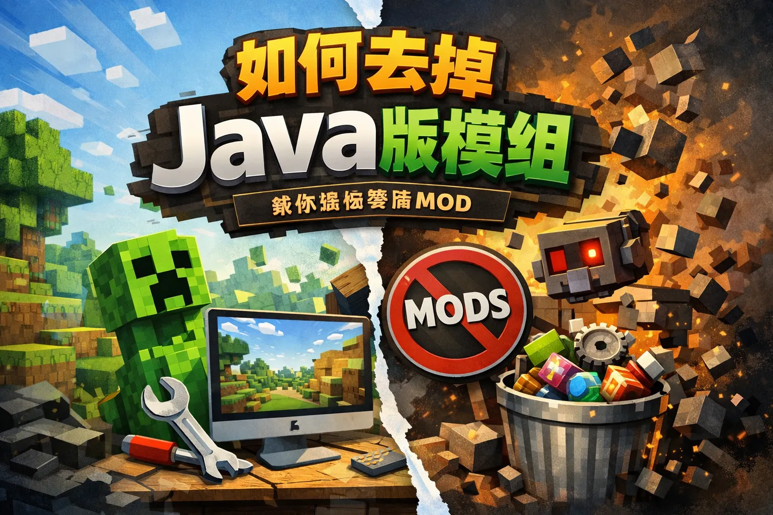 如何去掉java版模组