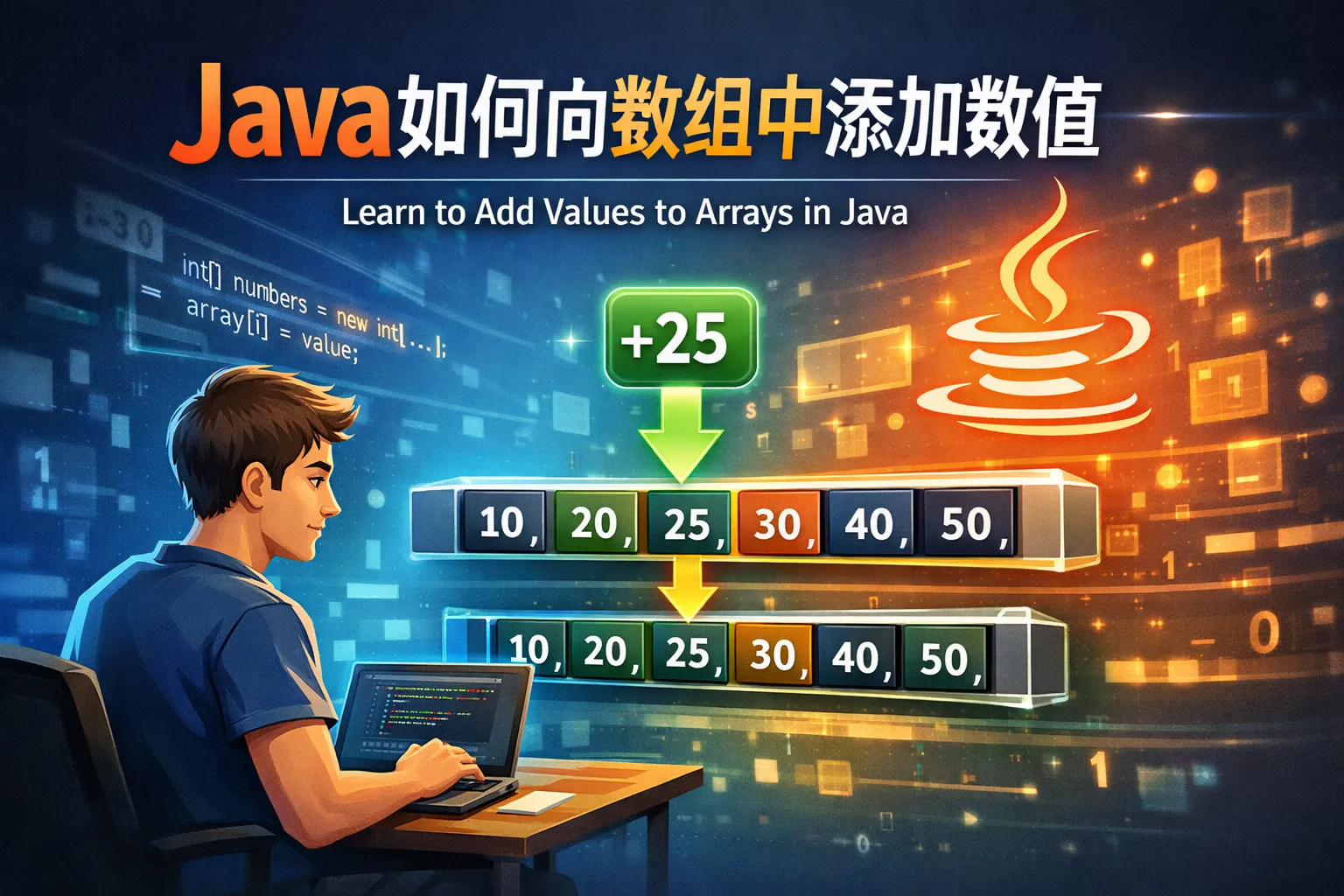 java如何向数组中添加数值