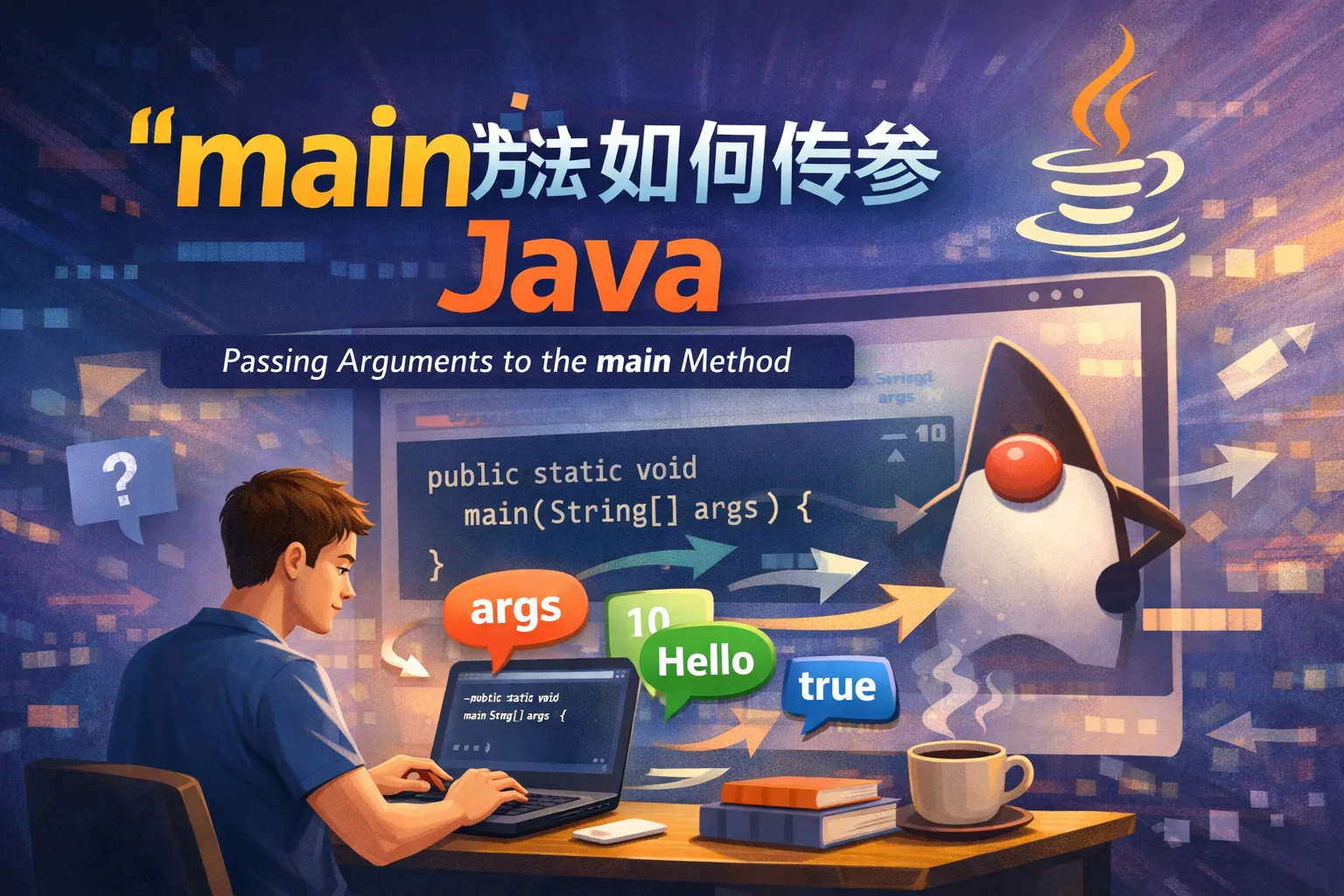 main方法如何传参java