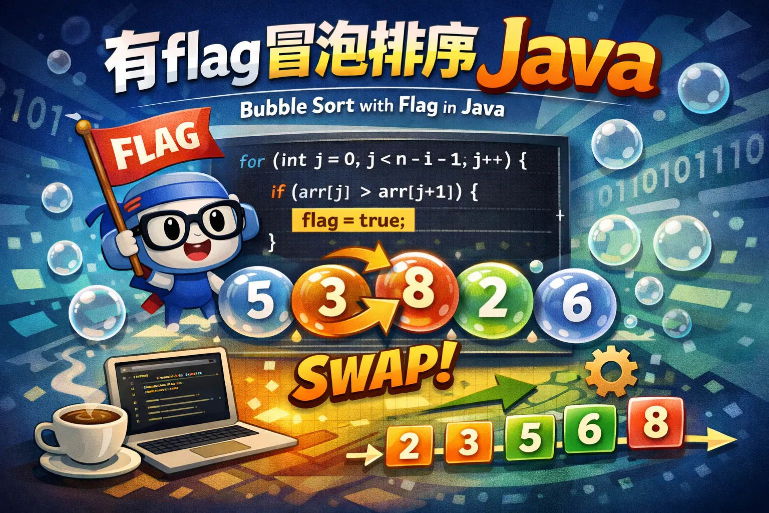 有flag冒泡排序java