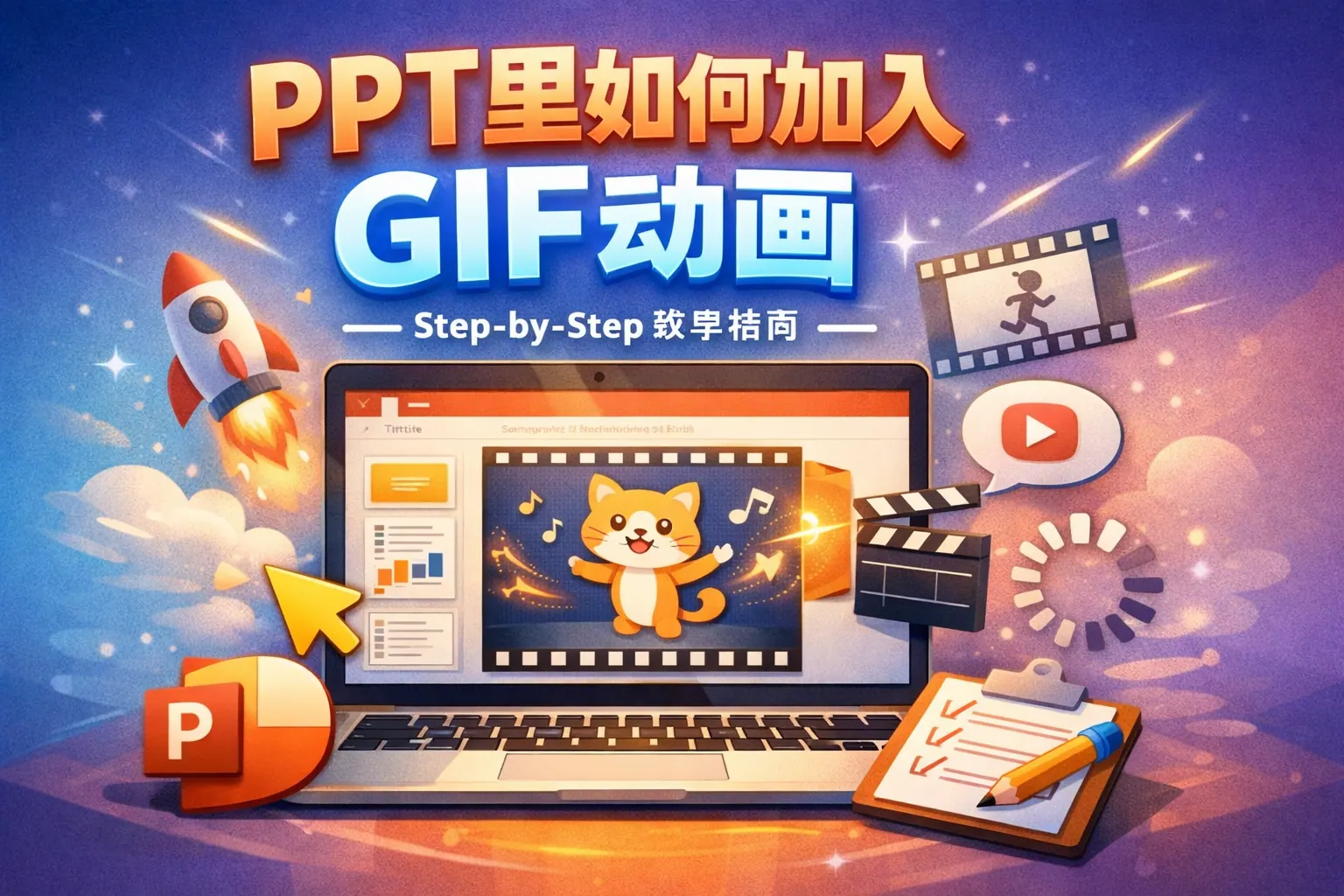 ppt里如何加入gif动画