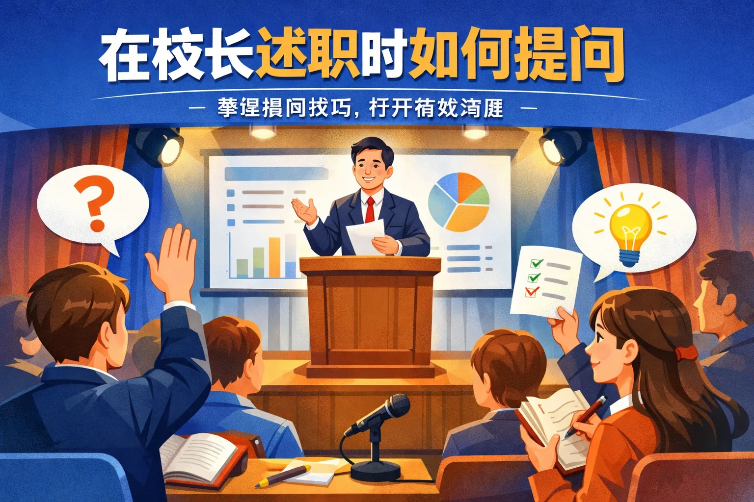 在校长述职时如何提问
