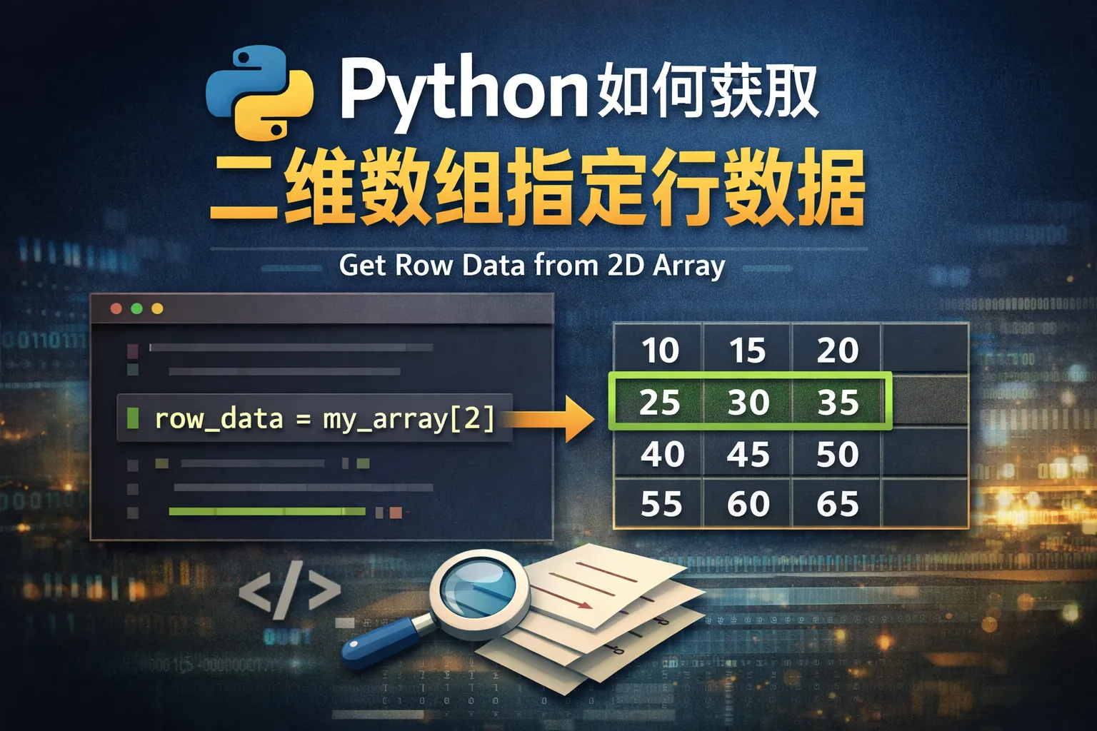 python如何获取二维数组指定行数据