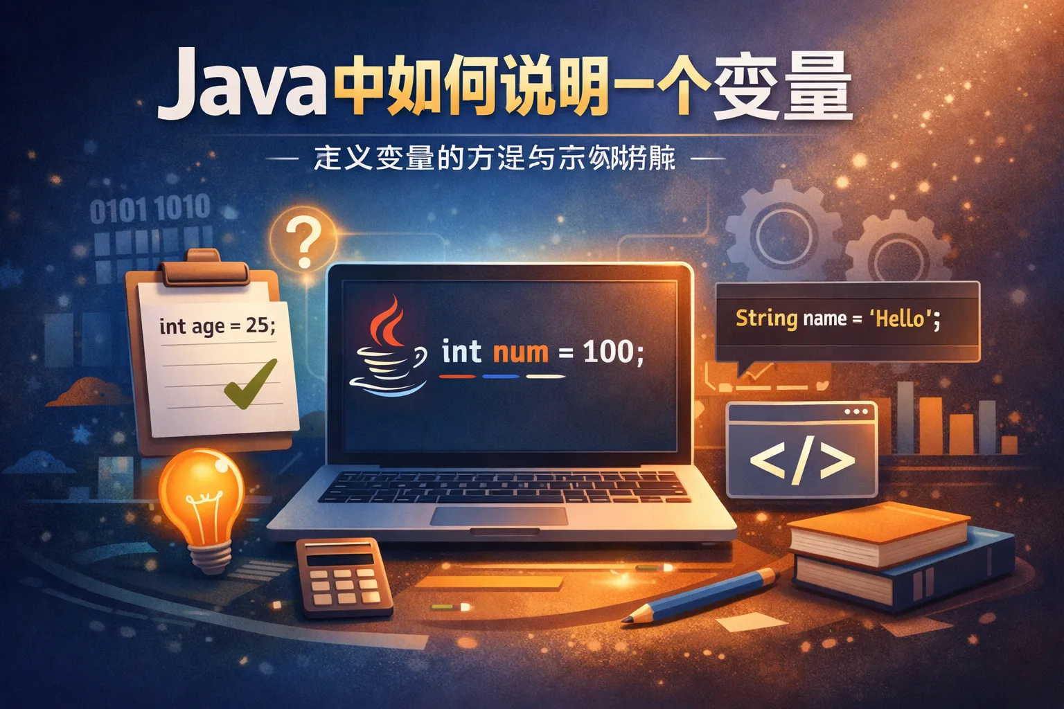 java中如何说明一个变量
