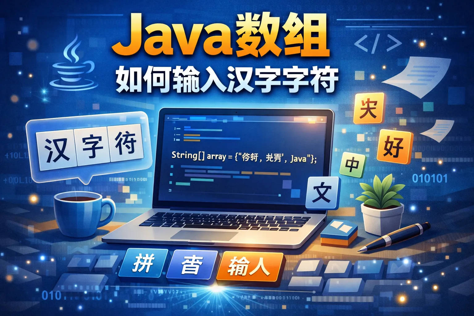 java数组如何输入汉字字符