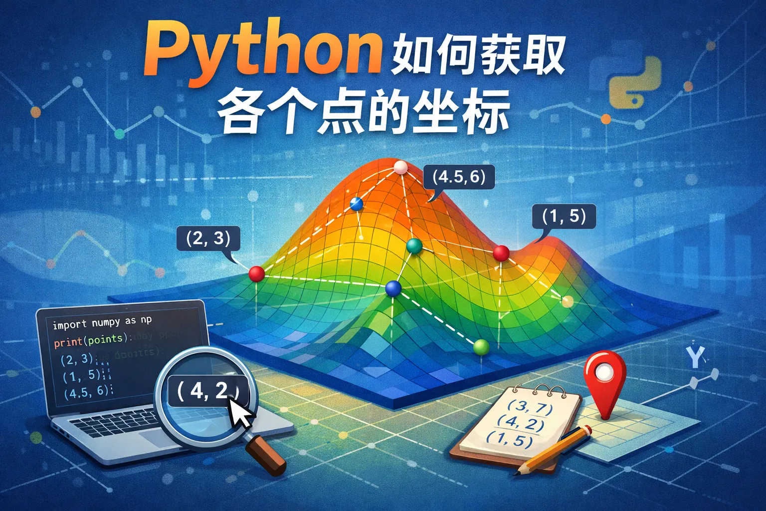 python如何获取各个点的坐标