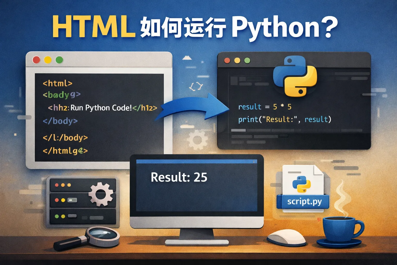 html 如何运行python