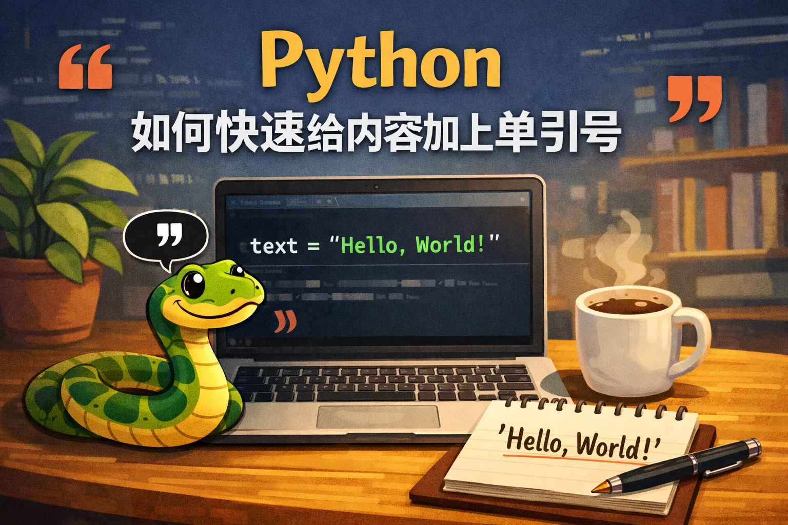 python如何快速给内容加上单引号