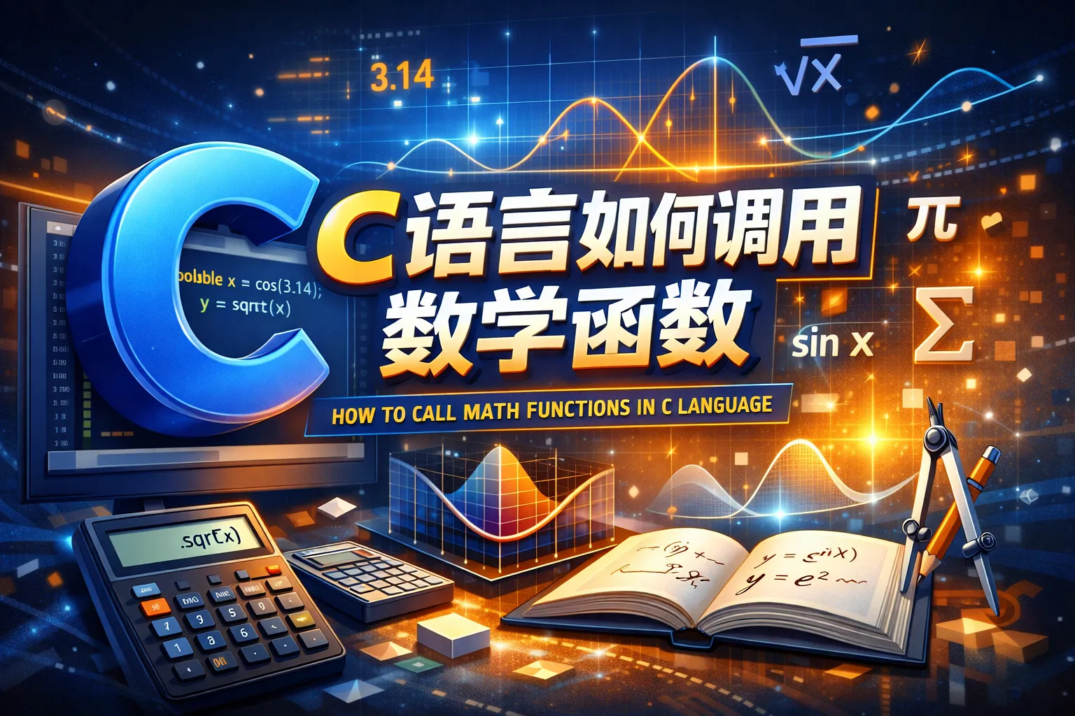 c语言如何调用数学函数
