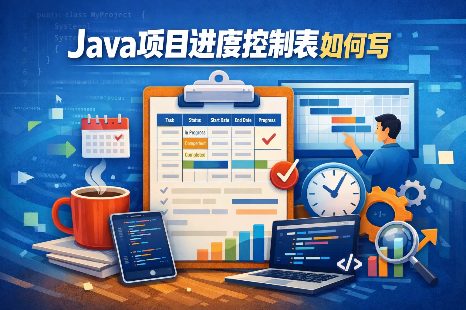 java项目进度控制表如何写