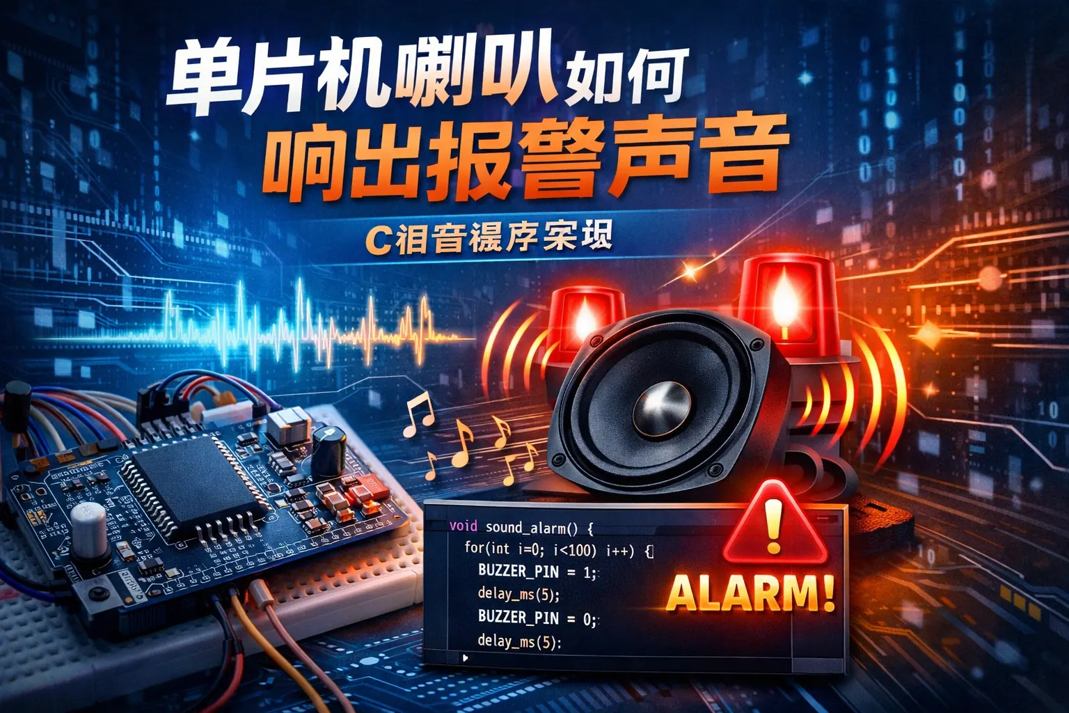 单片机喇叭如何响出报警声音 C语言程序
