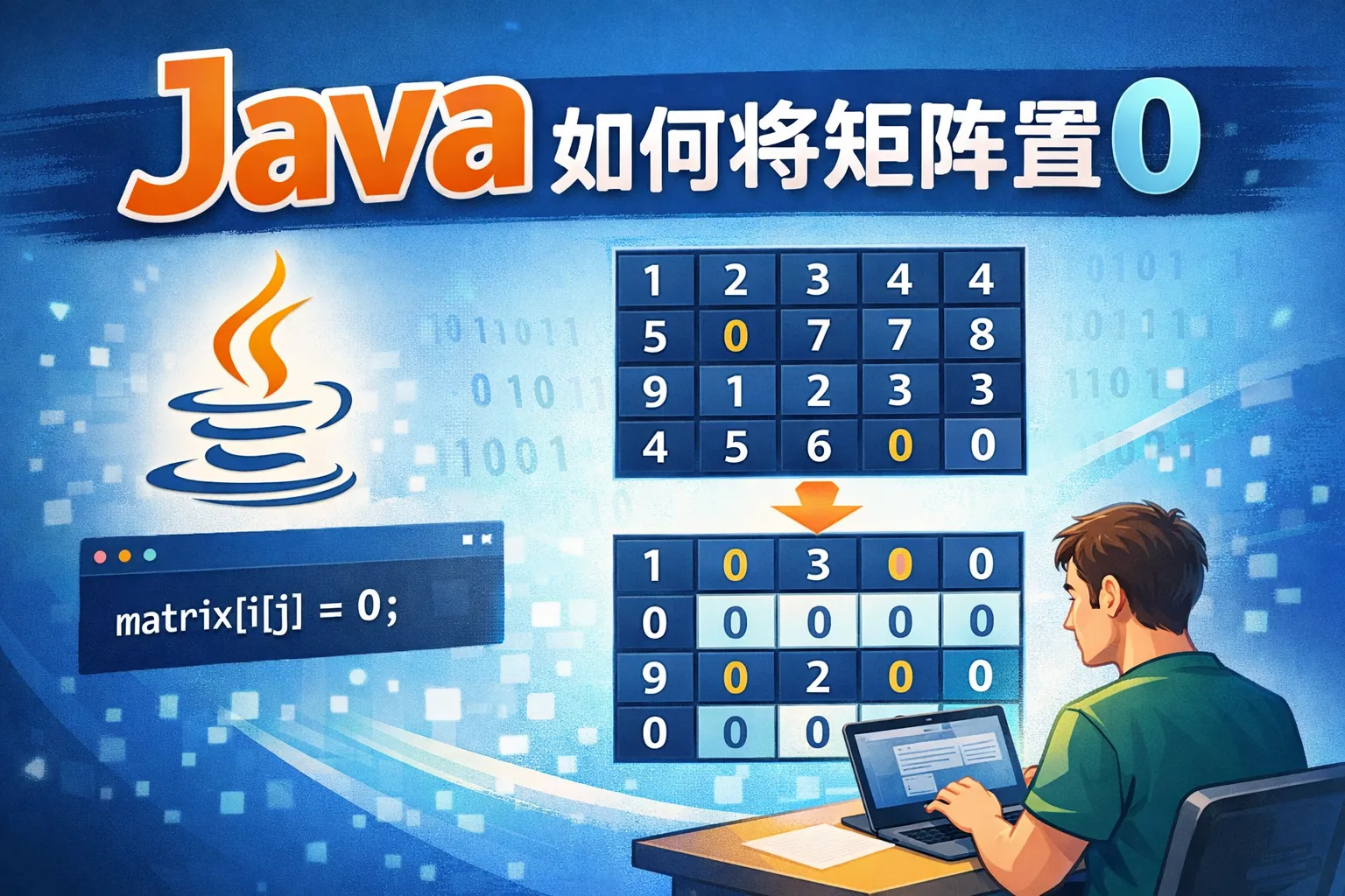 java如何将矩阵置0