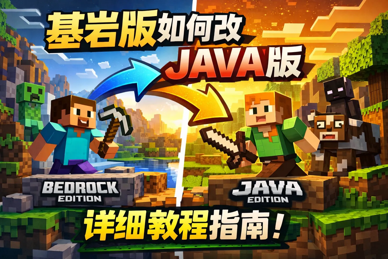 基岩版如何改java版