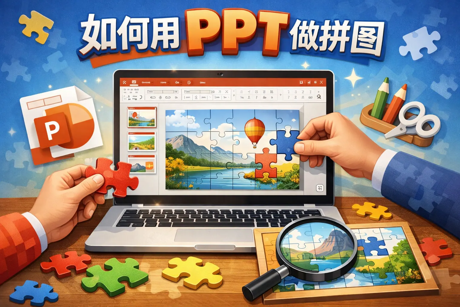 如何用ppt做拼图
