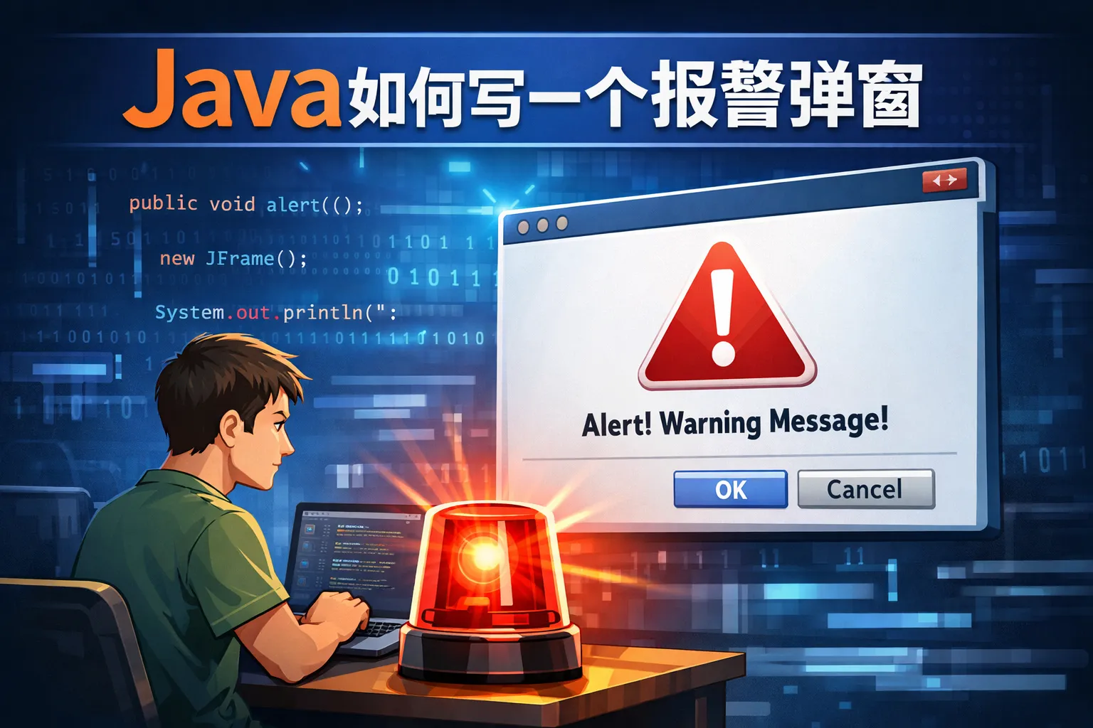 java如何写一个报警弹窗