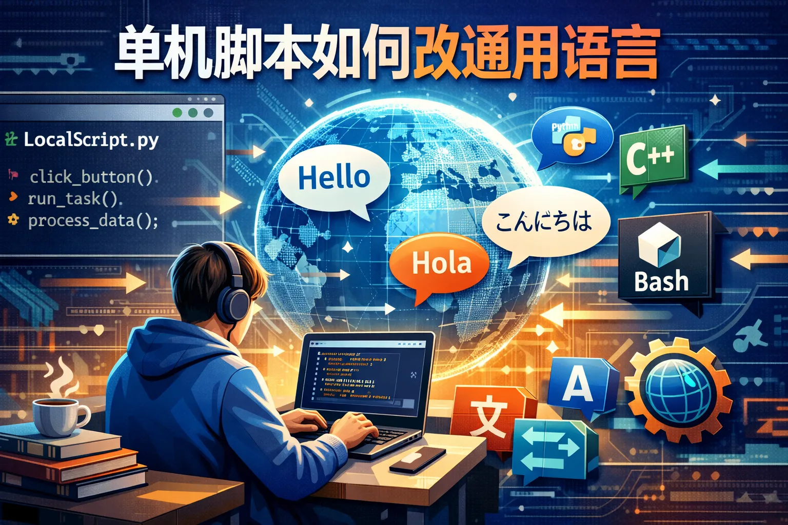 单机脚本如何改通用语言