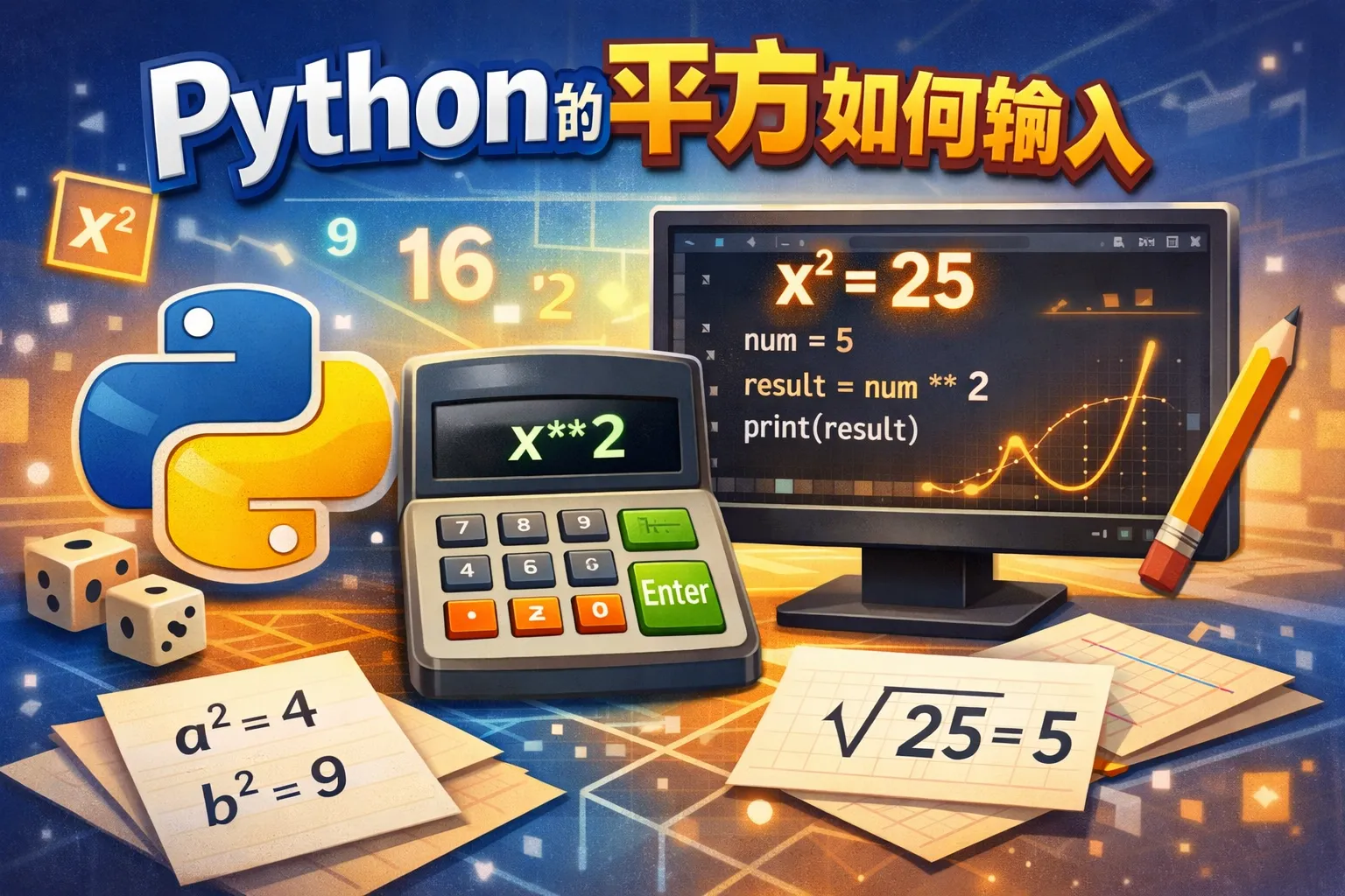 python的平方如何输入