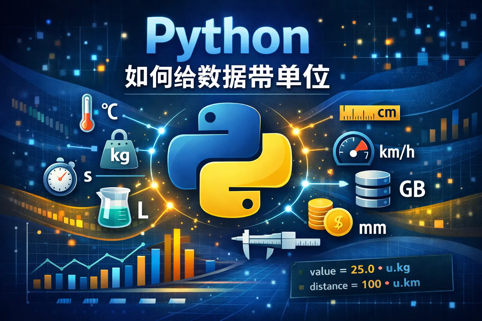 python如何给数据带单位