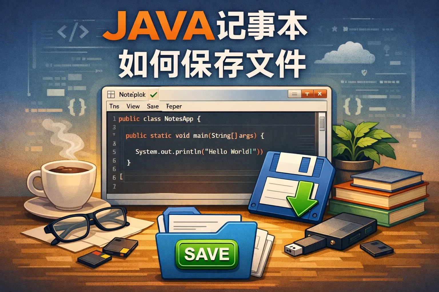 java记事本如何保存文件