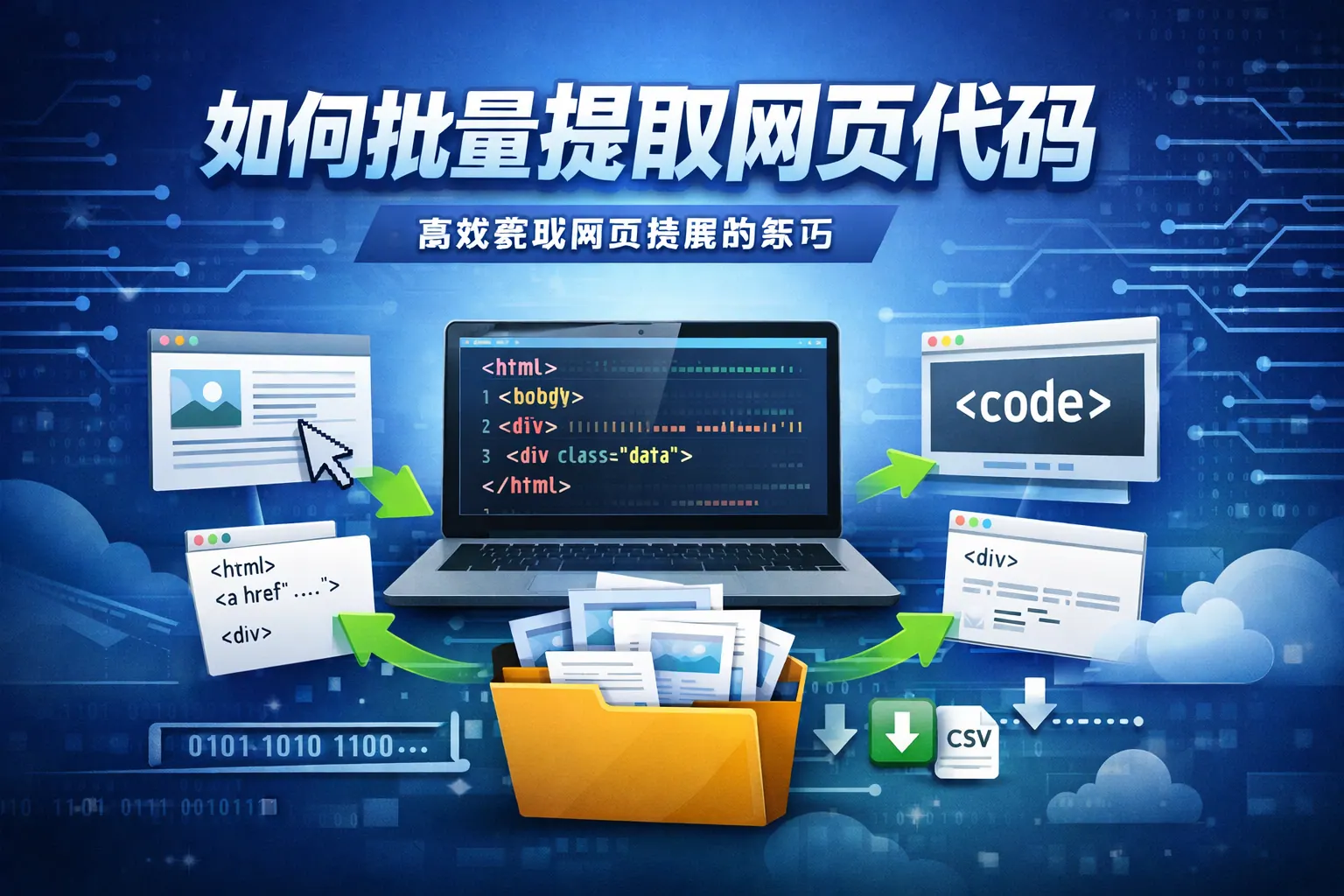 如何批量提取网页代码