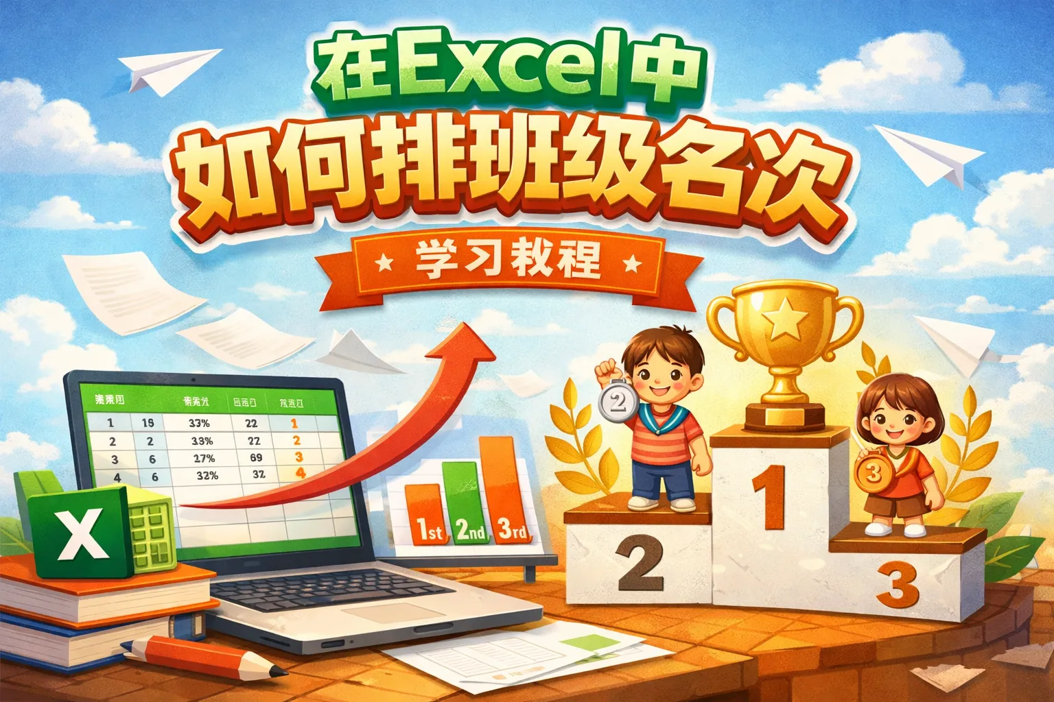 在excel中如何排班级名次