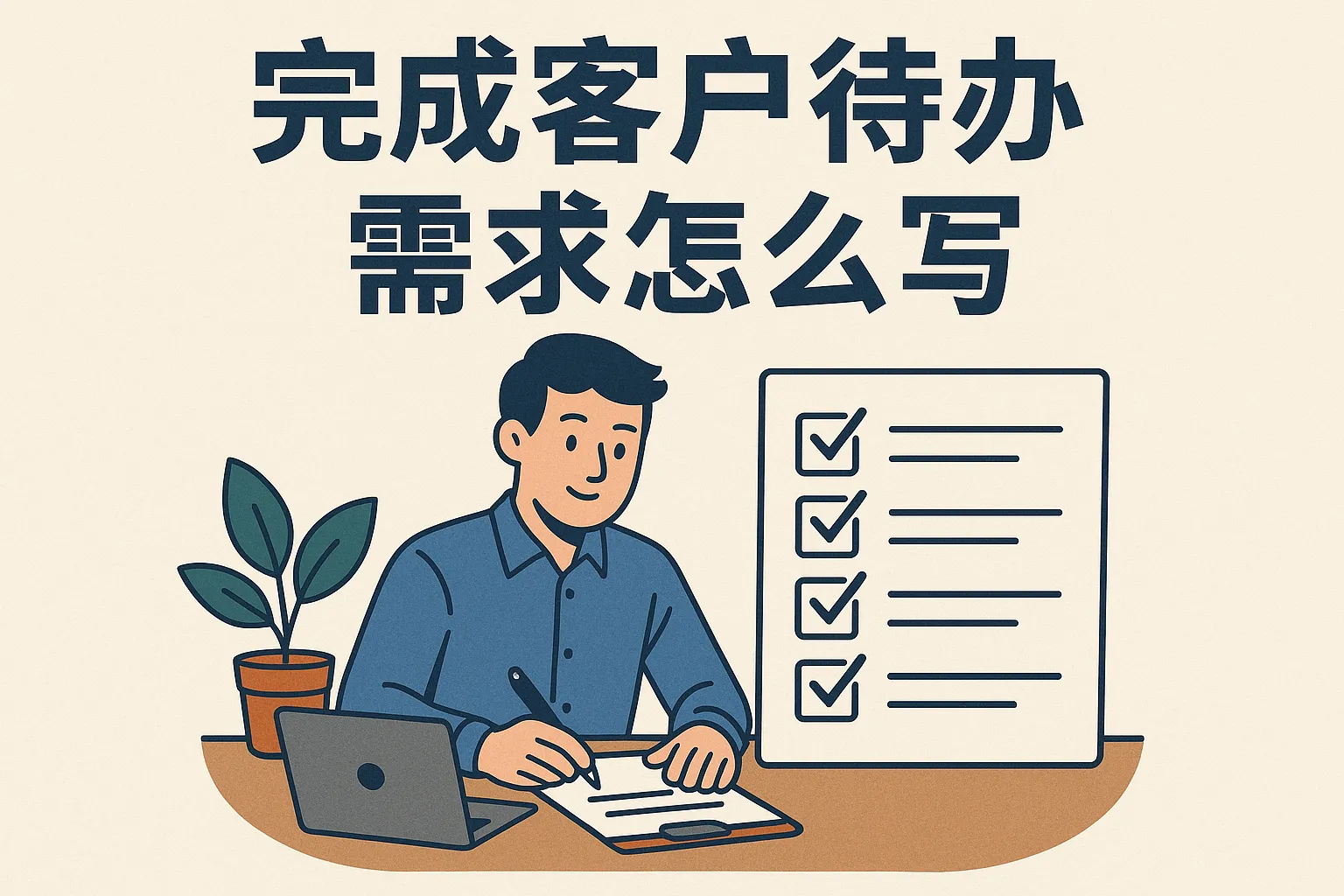 完成客户待办需求怎么写