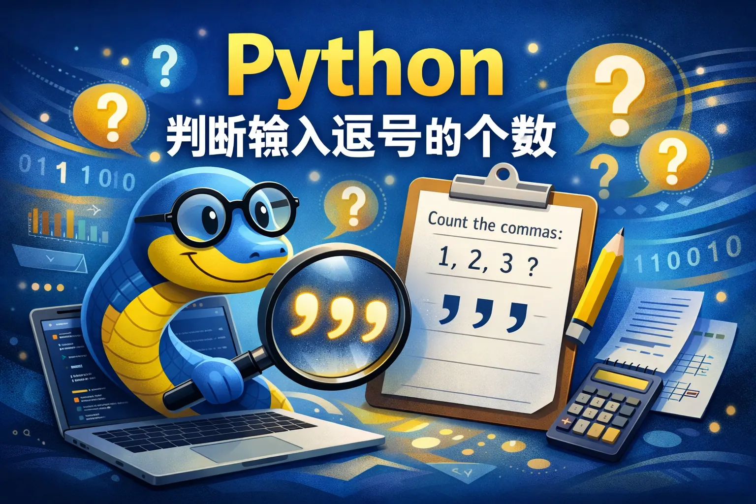 python判断输入逗号的个数