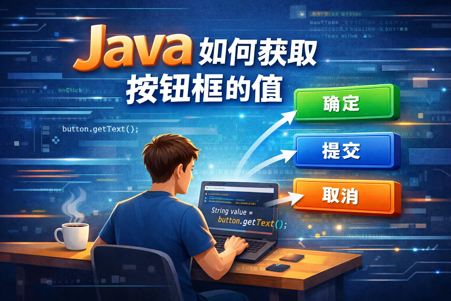 java如何获取按钮框的值