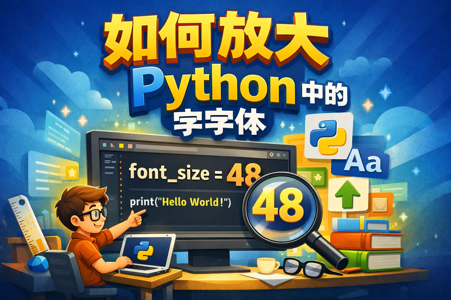 如何放大python中的字体