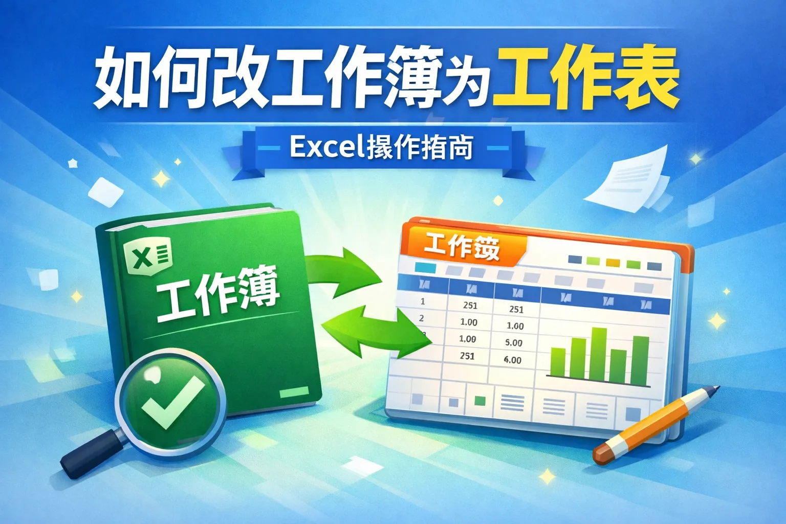 如何改工作簿为工作表