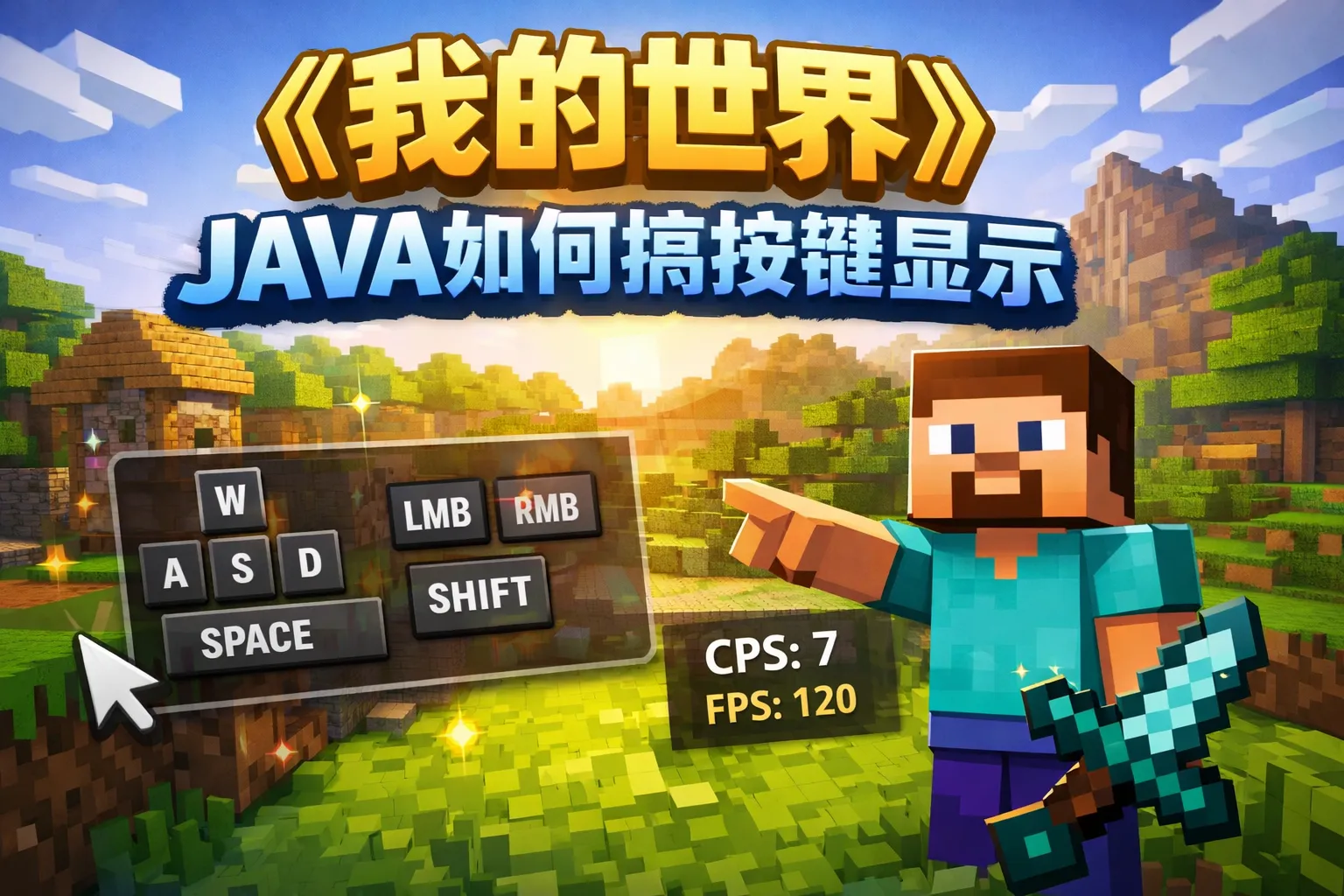 我的世界java如何搞按键显示