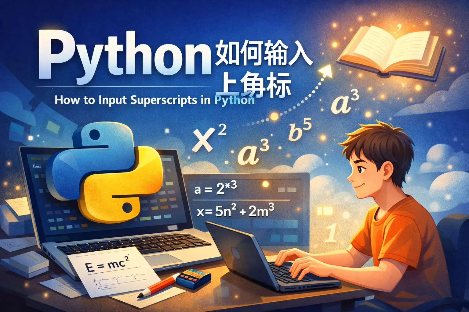 python如何输入上角标