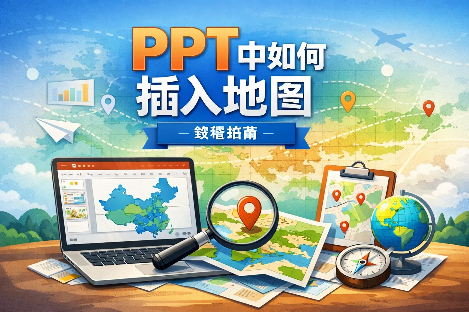 ppt中如何插入地图