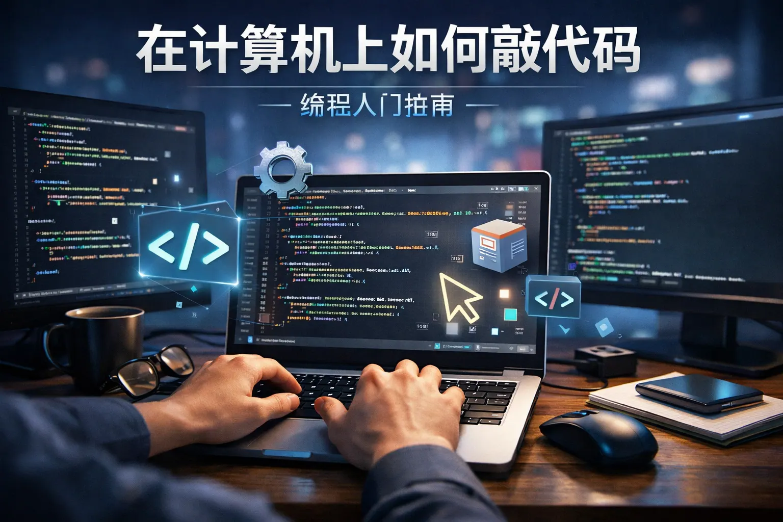 在计算机上如何敲代码