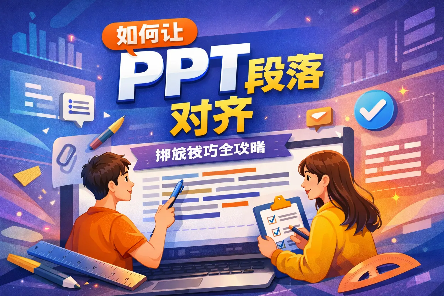 如何让ppt段落对齐