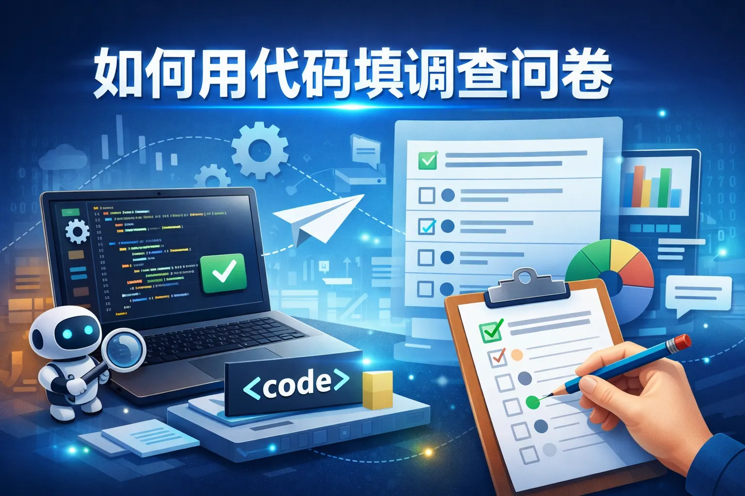 如何用代码填调查问卷