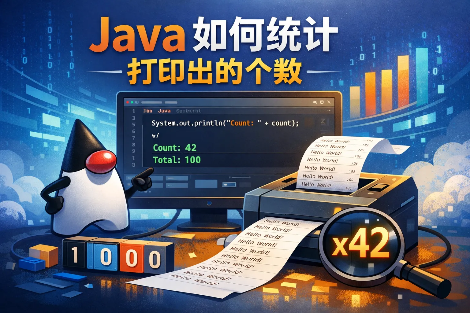 java如何统计打印出的个数