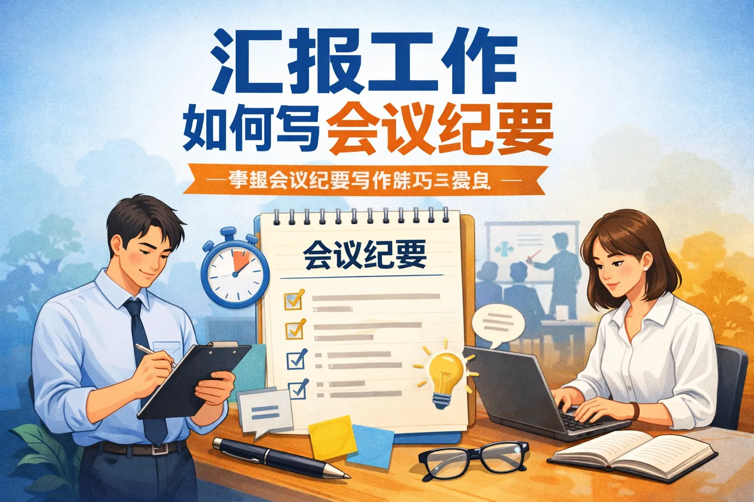 汇报工作如何写会议纪要