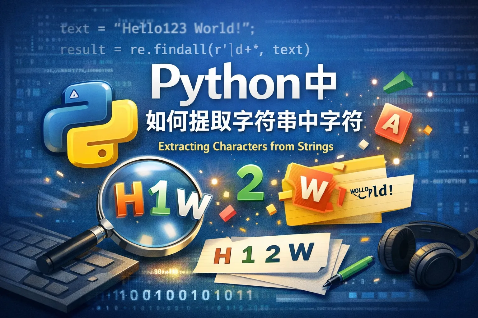 python中如何提取字符串中字符
