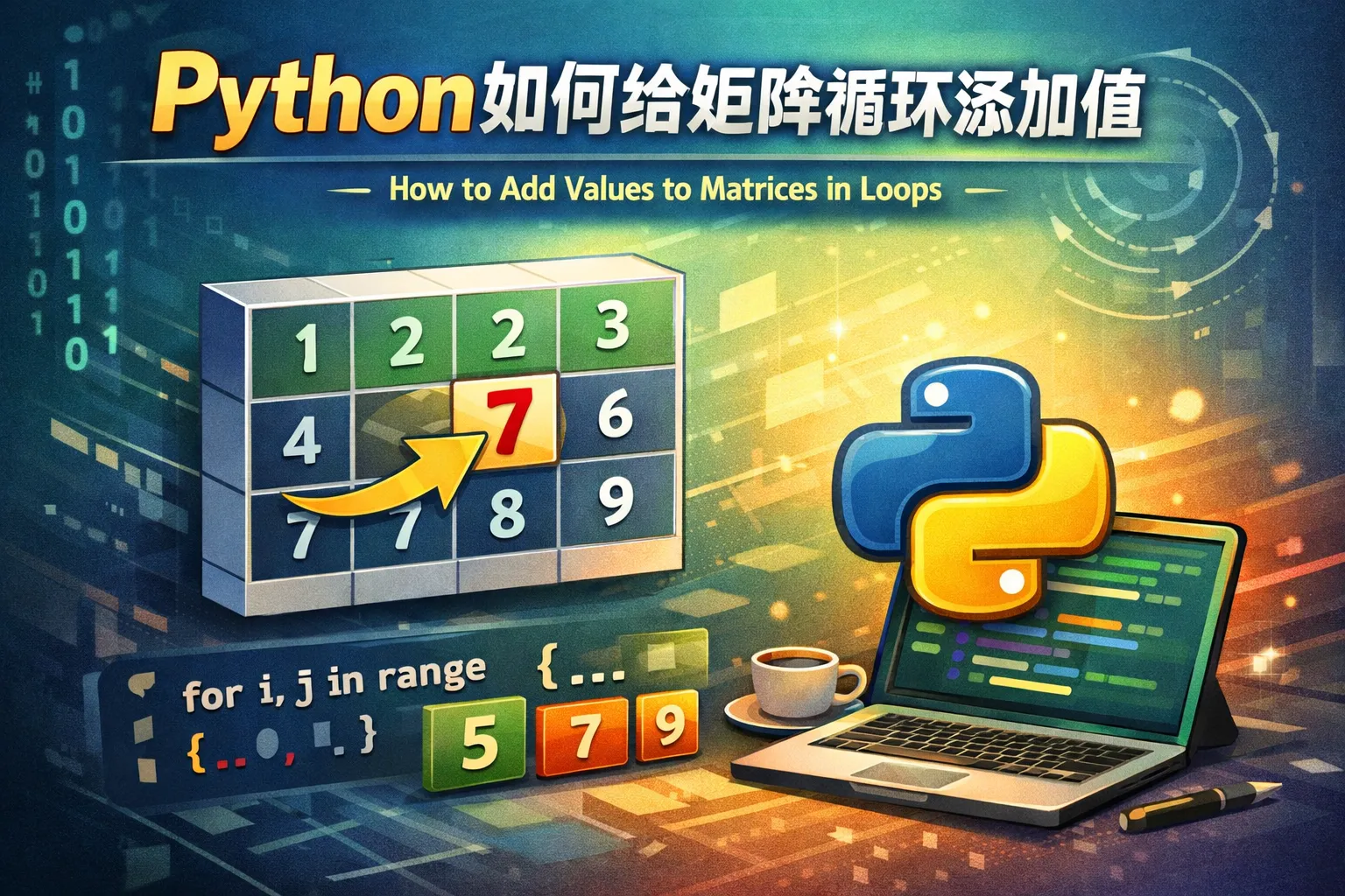 python如何给矩阵循环添加值