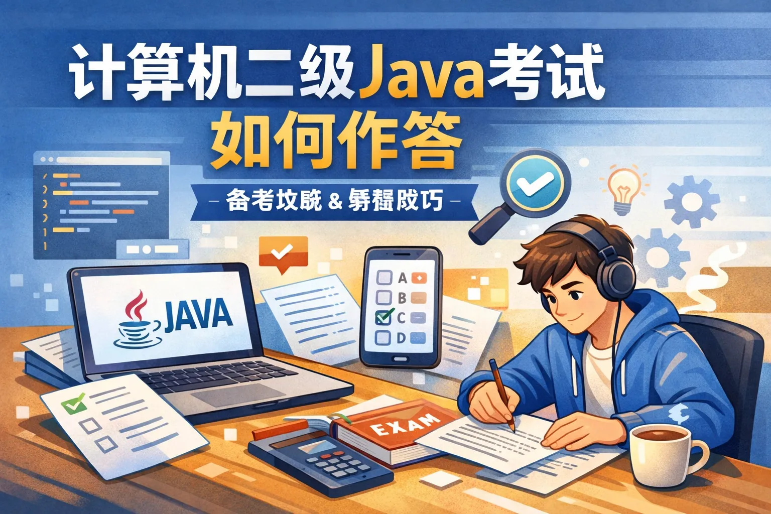计算机二级java考试如何作答