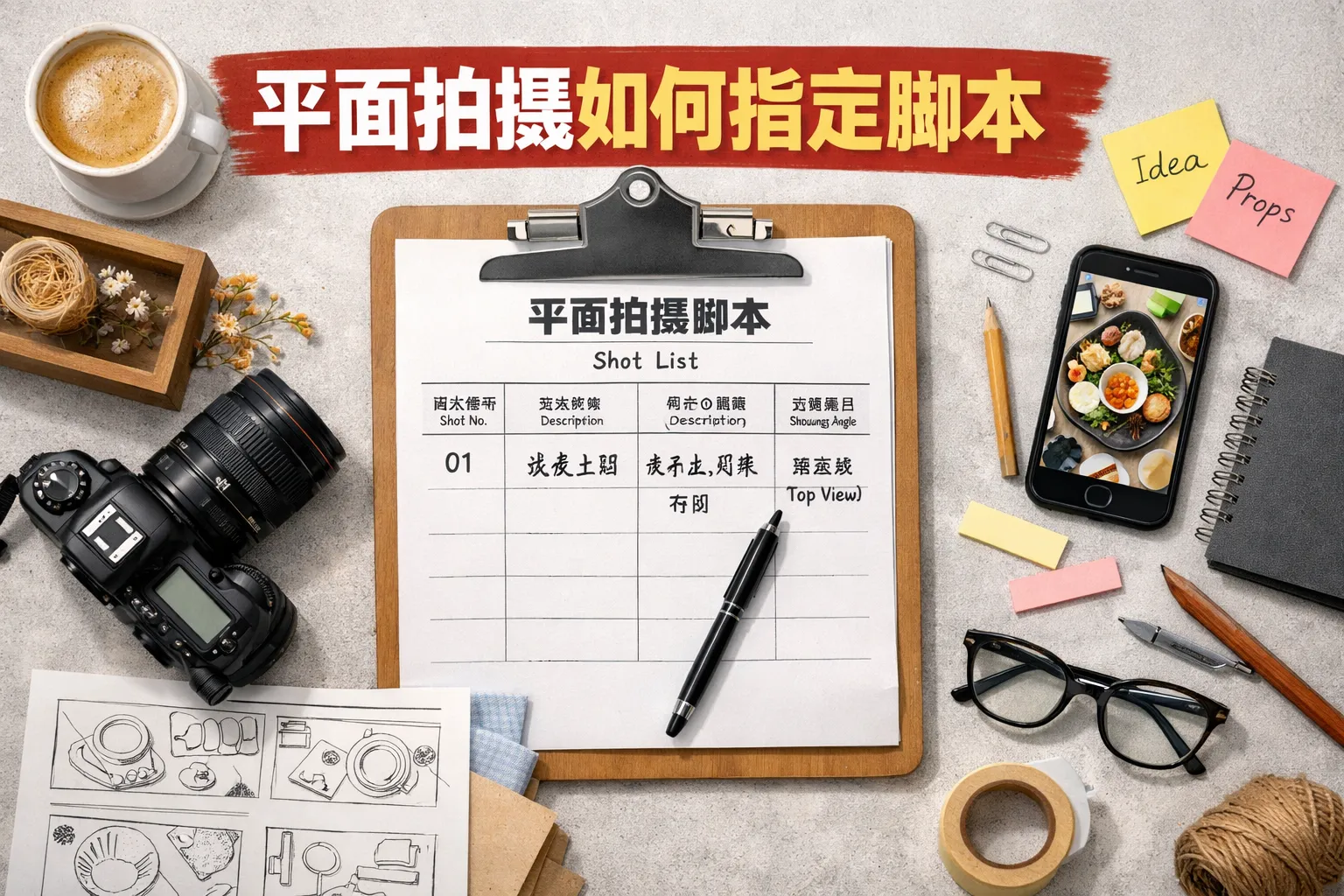 平面拍摄如何指定脚本